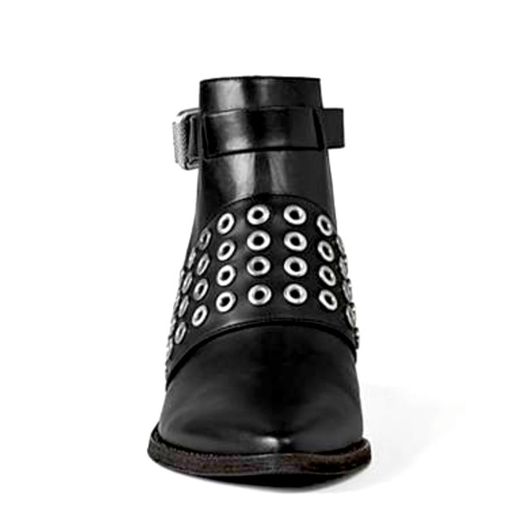 ALL SAINTS Bk Leather Yannis Open Back Ankle Boots Whimsygoth pirate women’s 5 - Picture 2 of 9